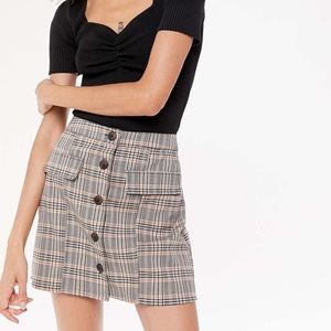 Urban Outfitters Plaid Button-Front Skirt